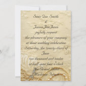 ヴィンテージのレースのウェディングドレスおよび真珠の結婚 招待状 (裏面)