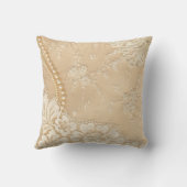 ヴィンテージのレースのジュエリーのモノグラムの投球のソファの枕 クッション (裏面)