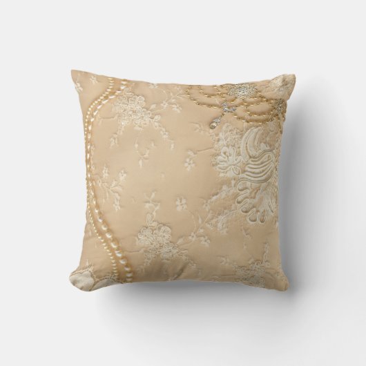 ヴィンテージのレースのジュエリーのモノグラムの投球のソファの枕 クッション (正面)