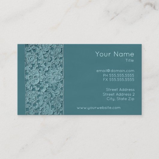 ヴィンテージのレースのターコイズの名刺 名刺 (正面)