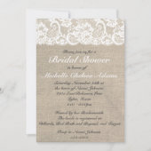 ヴィンテージのレースのバーラップのブライダルシャワーの招待状 招待状