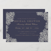ヴィンテージのレースのブライダルシャワーの招待状 招待状 (正面/裏面)