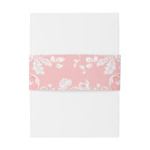 ヴィンテージのレースのモノグラムのピンクの結婚式の腹バンド 招待状ベリーバンド (裏面例)