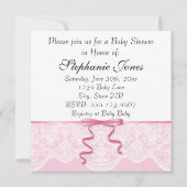 ヴィンテージのレースの女の子のベビーシャワー 招待状 (裏面)