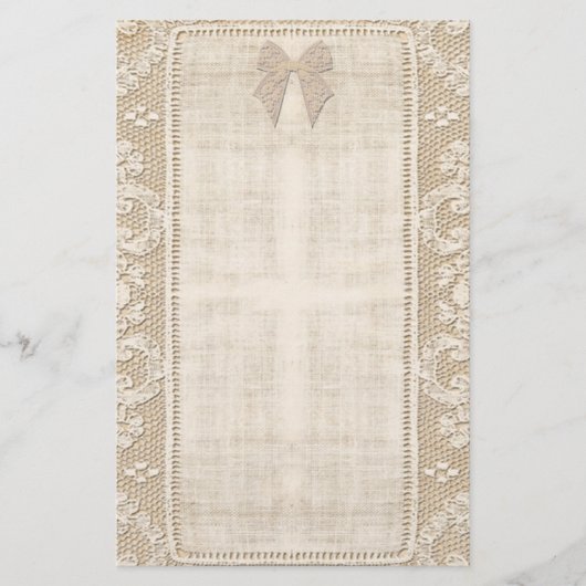 ヴィンテージのレースの文房具 便箋 (正面)