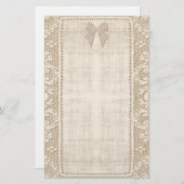 ヴィンテージのレースの文房具 便箋 (正面/裏面)