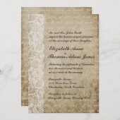ヴィンテージのレースの旧世界の結婚式招待状 招待状 (正面/裏面)