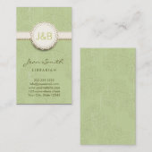 ヴィンテージのレースの花の司書の名刺 名刺 (正面/裏面)