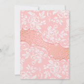 ヴィンテージのレースの金ゴールドの紙吹雪のピンクの結婚式 招待状 (裏面)