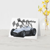 ヴィンテージのレースカーのハッピーバースデー2 カード (黄色い花)