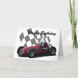 ヴィンテージのレースカーのハッピーバースデー3 カード
