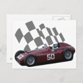 ヴィンテージのレースカーの郵便はがき8 ポストカード (正面/裏面)