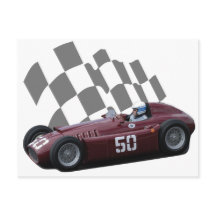 ヴィンテージのレースカーの郵便はがき8