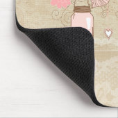 ヴィンテージのレース及びバーラップのメーソンジャーの木 マウスパッド (コーナー)