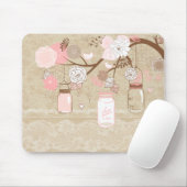 ヴィンテージのレース及びバーラップのメーソンジャーの木 マウスパッド (マウス)