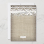 ヴィンテージのレース及びリネン素朴なリハーサルの夕食 招待状 (裏面)