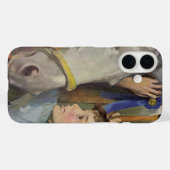 ヴィンテージのレース用馬、少年と青いリボン賞の勝者 Case-Mate iPhoneケース (裏面 (横))