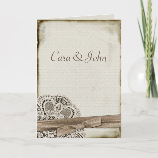 ヴィンテージのレース 招待状 (正面)