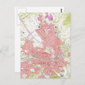 ヴィンテージのロアノケバージニアの地図（1963年） 2 ポストカード (正面/裏面)