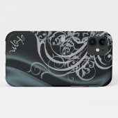 ヴィンテージのロココ様式の黒い絹のやっとそこに箱 Case-Mate iPhoneケース (裏面(横))