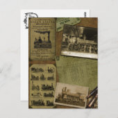 ヴィンテージのロコモーティブのスクラップブックの郵便はがき ポストカード (正面/裏面)