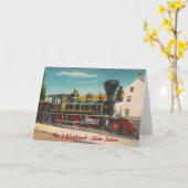 ヴィンテージのロコモーティブの挨拶状 カード (黄色い花)