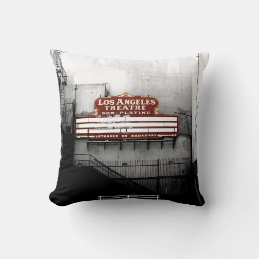 ヴィンテージのロサンゼルスの劇場の印 クッション (正面)