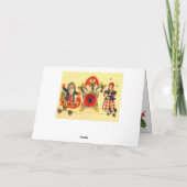 ヴィンテージのロシアのなクリスマス、サンタのトロイカ、女の子 シーズンカード (裏面)