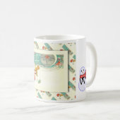 ヴィンテージのロシアのなクリスマス、望遠鏡が付いているサンタ コーヒーマグカップ (正面右)