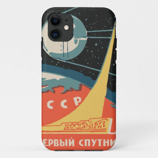 ヴィンテージのロシアのなマッチ箱の広告(CCCPのロケットの進水) Case-Mate iPhoneケース (裏面)