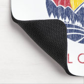 ヴィンテージのロッキー山脈のコロラド州の日没のロゴ マウスパッド (コーナー)