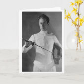 ヴィンテージのロバートモントゴメリーのフェンシング! メッセージカード カード (黄色い花)