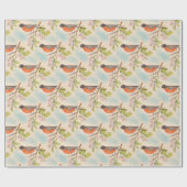 ヴィンテージのロビンのスケッチ ラッピングペーパー (フラット)