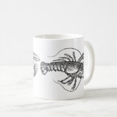 ヴィンテージのロブスターのイラストレーション コーヒーマグカップ (正面右)