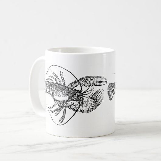 ヴィンテージのロブスターのイラストレーション コーヒーマグカップ (正面左)