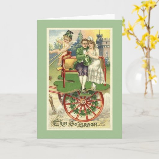 ヴィンテージのロマンスのセントパトリックの日の挨拶状 カード (黄色い花)