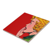 ヴィンテージのロマンス小説の女の子の漫画の芸術 タイル (側面)