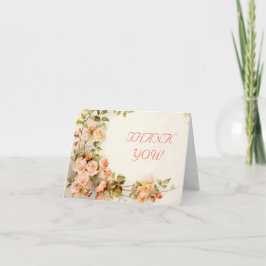 ヴィンテージのロマンチックなバラの結婚は感謝していしています サンキューカード