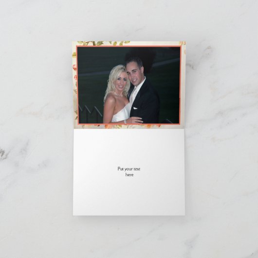 ヴィンテージのロマンチックなバラの結婚は感謝していしています サンキューカード (内部)