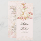 ヴィンテージのロマン結婚チックな鳥の儀式プログラム プログラム (正面/裏面)