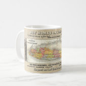 ヴィンテージのロングアイランドの不動産の鉄道地図 コーヒーマグカップ (正面左)