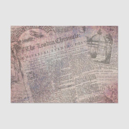 ヴィンテージのロンドンの記録の新聞広告 薄葉紙 (正面)