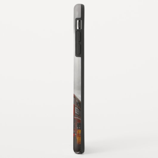 ヴィンテージのロンドン都市赤いバスビッグベンのタイポグラフィ Case-Mate iPhoneケース (裏面/左)