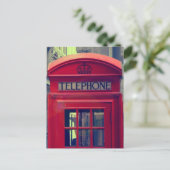 ヴィンテージのロンドン都市赤い公衆電話ブース ポストカード (スタンド正面)