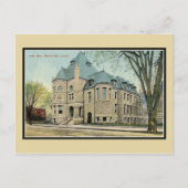 ヴィンテージのローエルMAの記念ホールの図書館 ポストカード (正面)