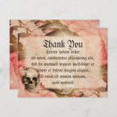 ヴィンテージのローザのスカルのコラージュ サンキューカード (正面/裏面)