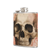 ヴィンテージのローザのスカルのコラージュ フラスク (左)