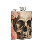 ヴィンテージのローザのスカルのコラージュ フラスク (右)