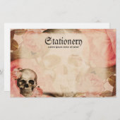 ヴィンテージのローザのスカルのコラージュ 便箋 (正面/裏面)