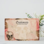 ヴィンテージのローザのスカルのコラージュ 便箋 (スタンド正面)